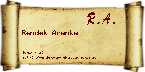 Rendek Aranka névjegykártya